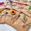 Handmade Kraft Paper Greeting Cards with Flowers, For Birthday Christmas - Thank You and Blessing Cards Featuring An Angel Theme