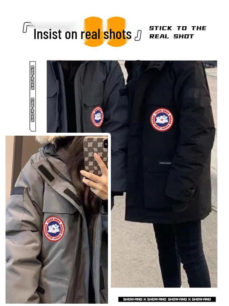 Herren Canada Goose Mittellanger Daunenparka 2025 - Neuer Winterstil, Verdickter Windbreaker Arbeitskleidung