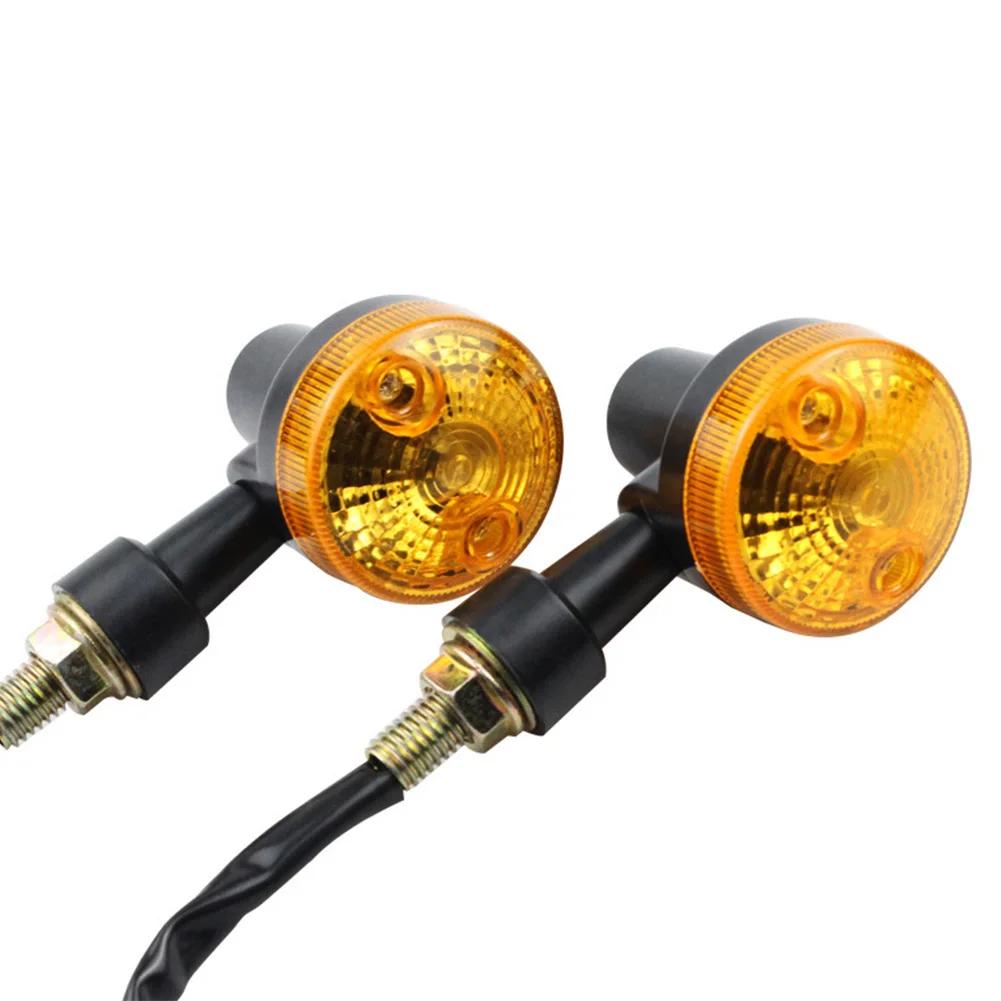 2PCS Universal Motorcycle Turn Signal Lights Indicator Lamp Amber Flashers Light for Kawasaki Suzuki Harley Honda Cafe Racer