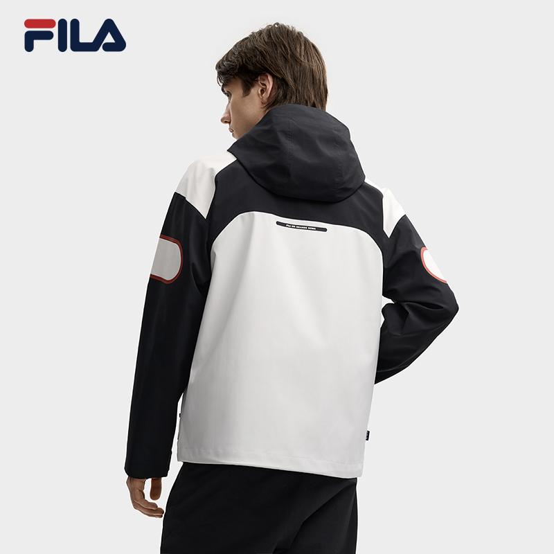 FILA Original Fashion Casual Waterproof Stain-Resistant Loose Hooded Woven Jacket Men jackets F11M549709FBK