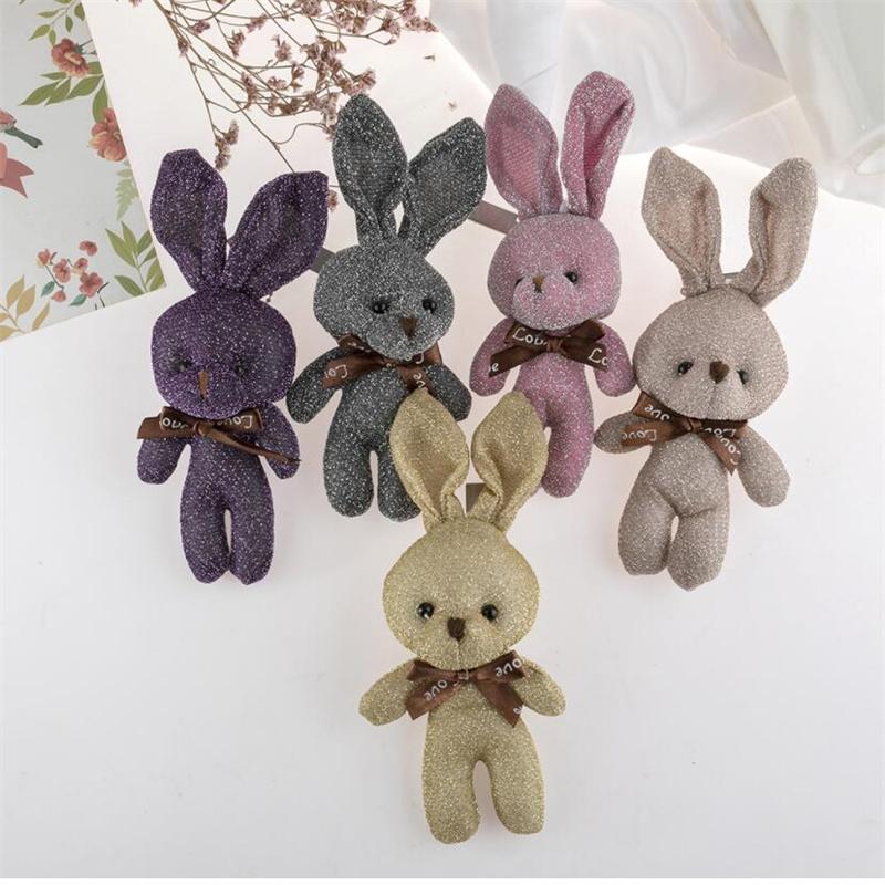 Mini Bright Silk Rabbit Plush Toys Small Pendant Cute Soft Stuffed Bunny Toy Doll Valentine Gifts For Kids 10CM
