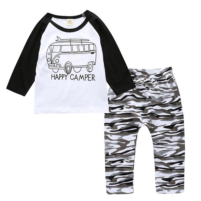 Spring & Summer INS Style Baby & Kids Short Sleeve Printed T-Shirt and Pants Set