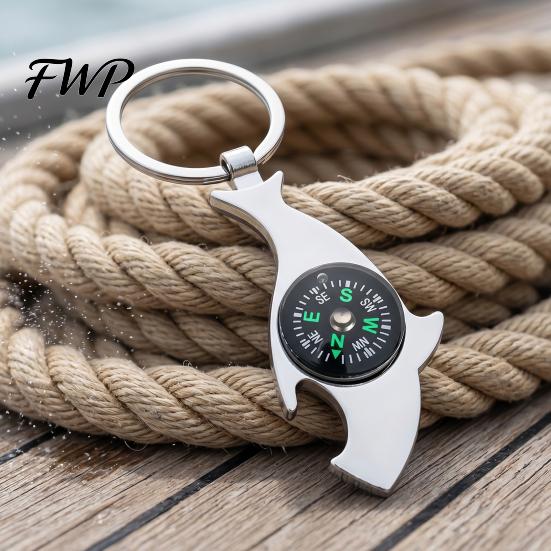 Heart-shaped Compass Keychain Alloy Mini Bag Charm Outdoor Adventure Gear Camping Backpack Gift for Hikers