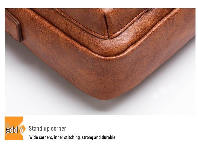 Men's PU Leather Vertical Crossbody Shoulder Bag - Business Casual Handbag and Travel Backpack
