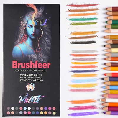 24 Farben Professionelles Farbkohlestifte-Zeichenset Hautton-Farbstifte Pastellkreidestifte zum Skizzieren Zeichnen
