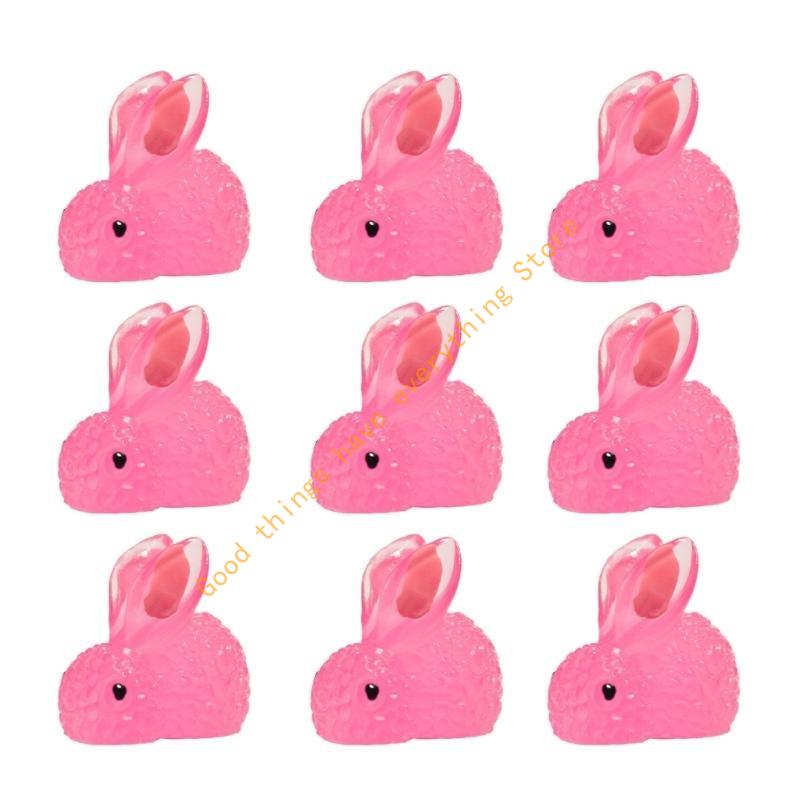 500 Pieces Glow Miniature Bunnies Figurines Resin Rabbits for Indoor and Outdoor Micros Landscape Decoration 55KF