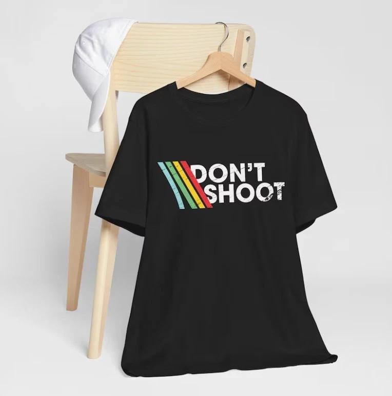 DON T SHOOT Gaming Shirt Sarcastic Funny Retro Arcade Raiders Tee M