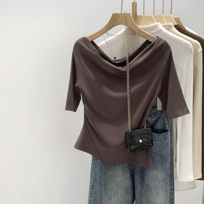 Women's Unique One-Shoulder Mid-Sleeve Top - 2026 Summer Trend