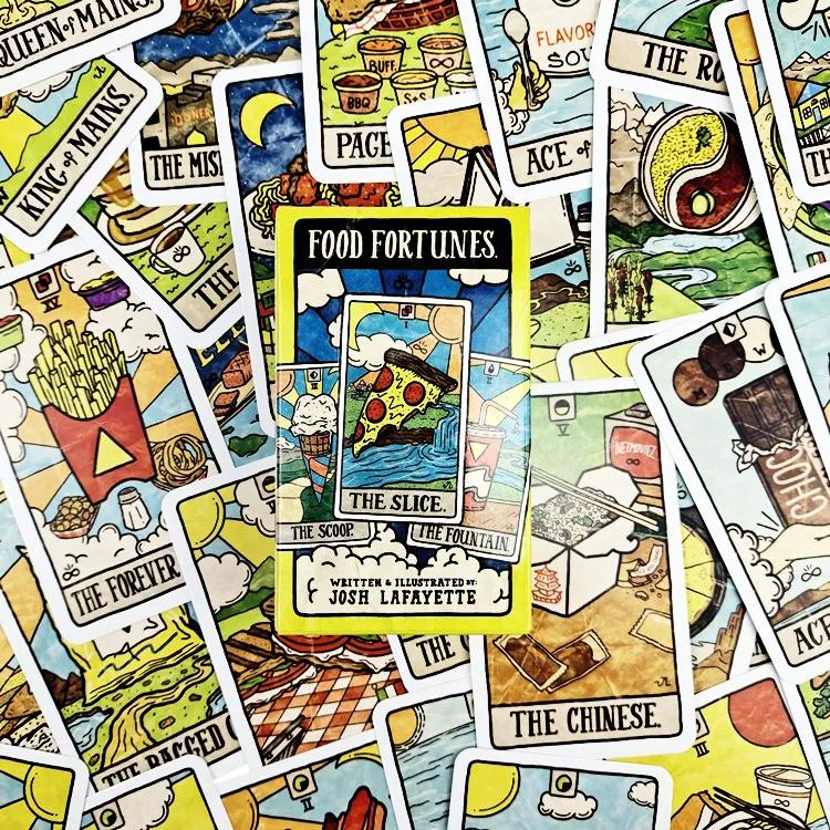 Collezione di carte dei tarocchi Food Fortunes, mazzo mistico, giochi da tavolo, oggetti di scena per divinazione fantasiosi