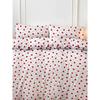 Parure de lit - 1 housse de couette 220 x 240 cm + 2 taies d'oreiller 60 x 60 cm - 50% coton, 50% polyester - Rouge