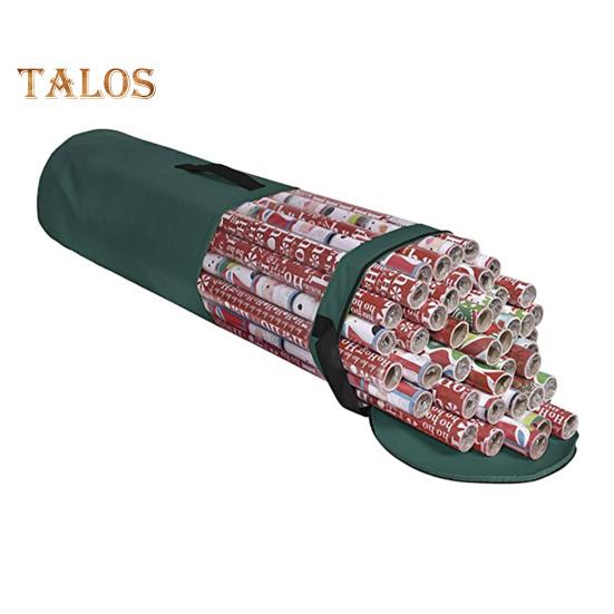 

Органайзер для хранения подарочной упаковочной бумаги с ручкой и застежкой-молнией. Большой вместительный водонепроницаемый портативный держатель для упаковочной бумаги. зелёный