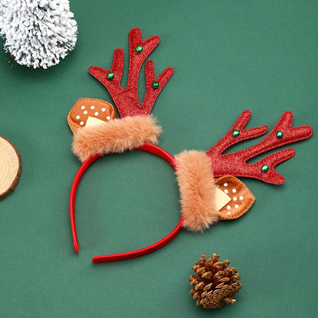 Karácsonyi fejpánt Xmas Elk Horn Bell flitter Karácsonyi hajpánt Boldog Új Évet Fotók Kellékek Boldog karácsonyt dekorációs ajándékok gyerekeknek