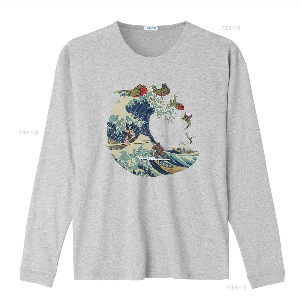The Great Wave Of Kanagawa Big Lez Show Sassy Sasquatch Gamer T Shirt Meme Funny Best Seller Top R1014 Vintage Washed