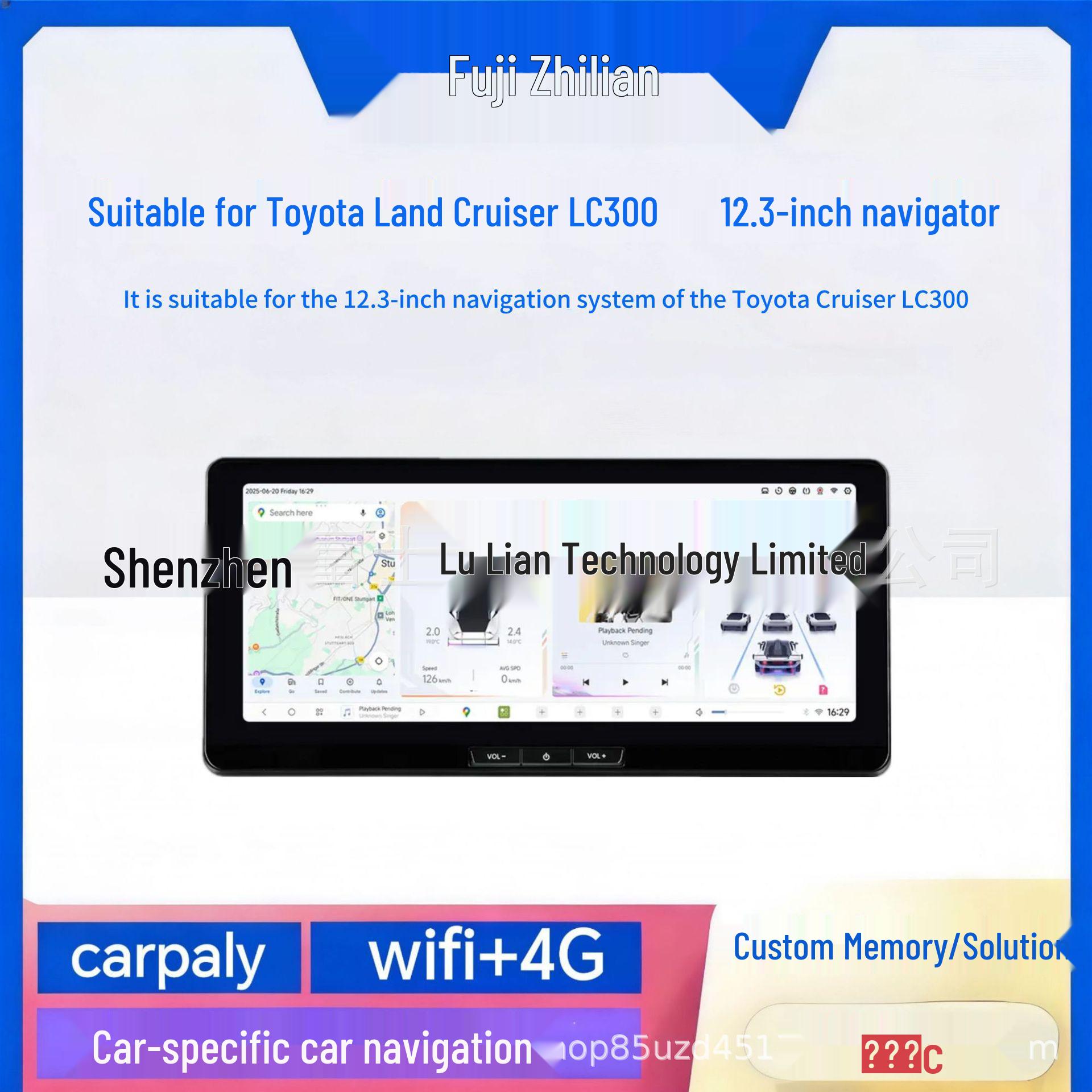 

12.3 Android Smart Navigation System for Toyota Land Cruiser LC300 (2021-2023) Octa-core 4G (4+32G+carpaly+hicar+DSP)