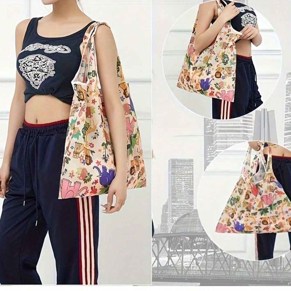 Cloth Shopping Bag, Large Heavy-Duty Thickened Foldable Heavyweight Rectangular, Suitable For Supermarkets Grocery Stores Shopping & Everyday Use