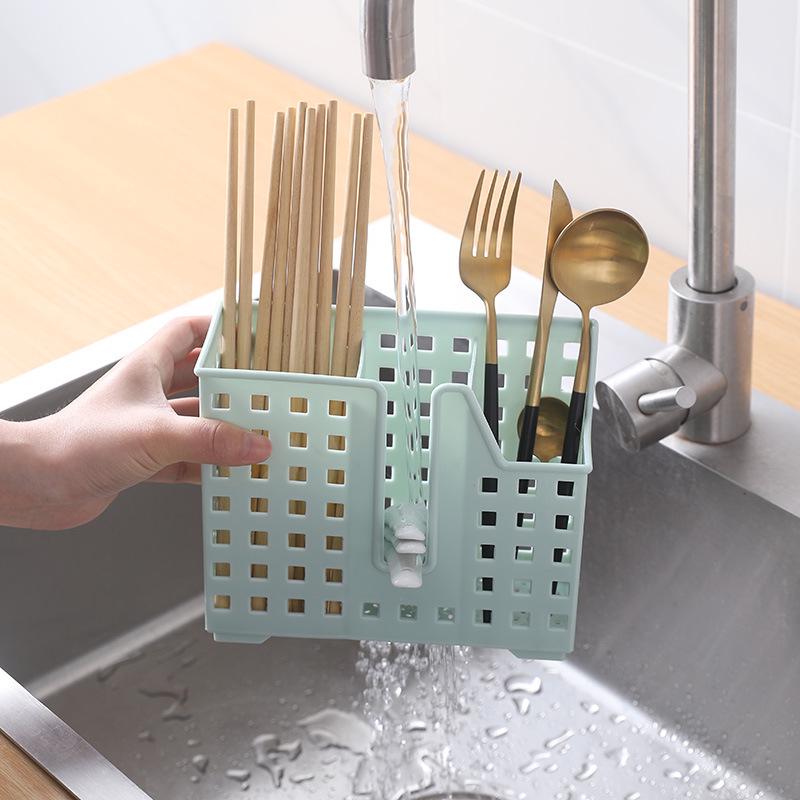 Wall-Mounted Kitchen Chopstick Holder & Draining Storage Box
