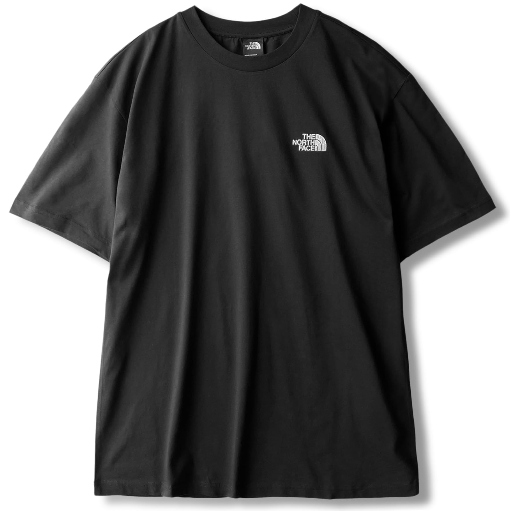 

Северная футболка с коротким рукавом, вышитым логотипом и простой черной точкой, простая купольная, базовая, оверсайз, TNF Black, размер XL [The Face] Мужская футболка,