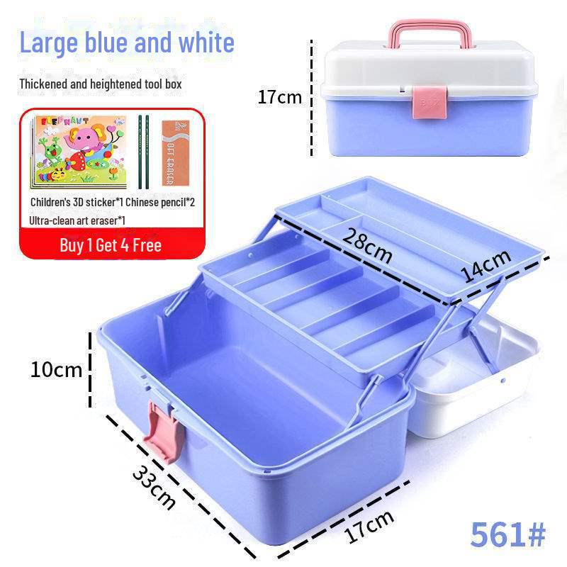 Large Capacity 3-Layer Transparent Art Tool & Pencil Storage Box