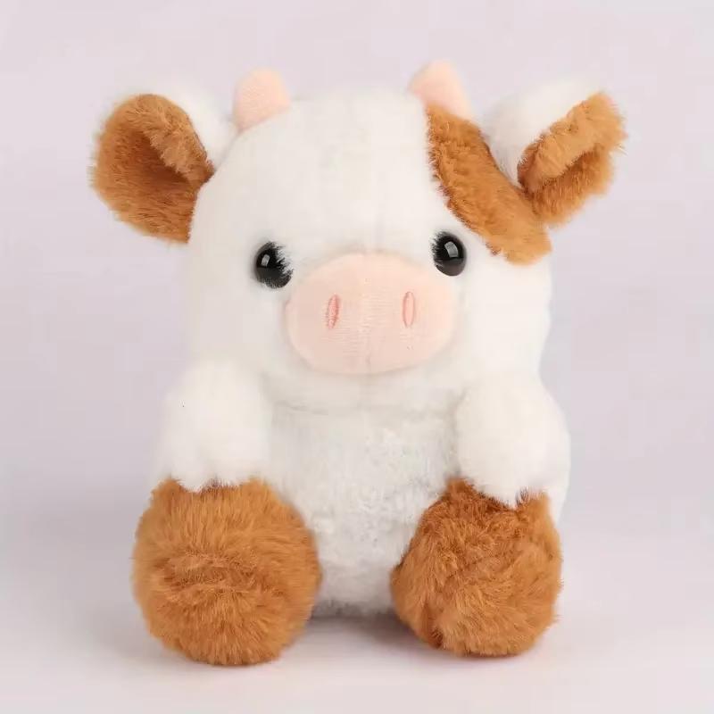 20cm/7.87in Kawaii Strawberry Cow Soft Stuffed Plushie Doll Animal Cow Toy Children's Christmas Birthday Gift Bedroom Sofa Decor
