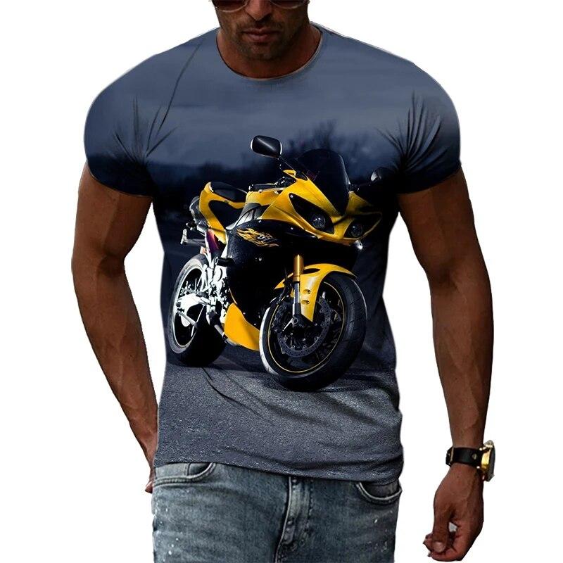 Móda Muži Motocyklová trička s grafikou Léto Ležérní Trend Potištěná trička Osobnost Kulatý výstřih Oversized Topy s krátkým rukávem