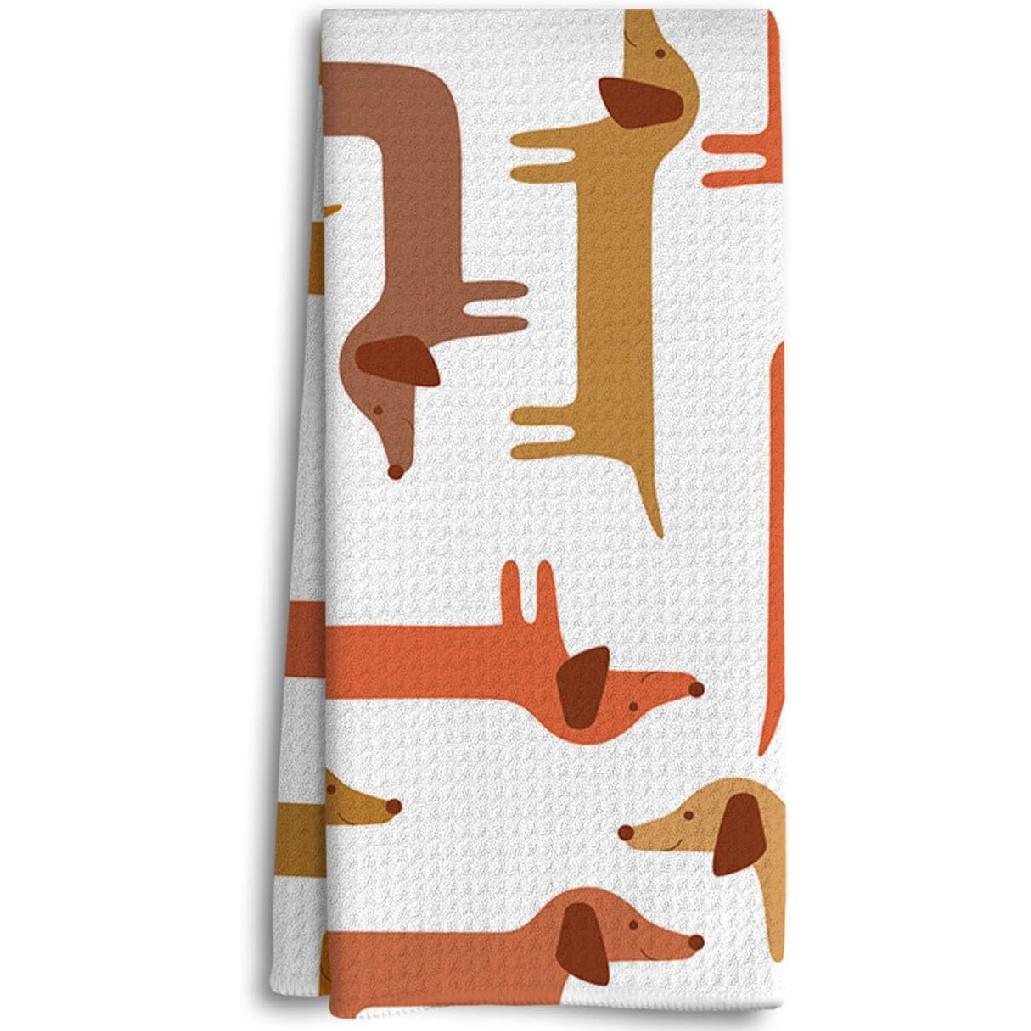 Dachshund Kitchen Towels - Wiener Dog Dish Towels & Hand Towels for Bathroom & Kitchen, Dachshund Decor Gifts for Women Small