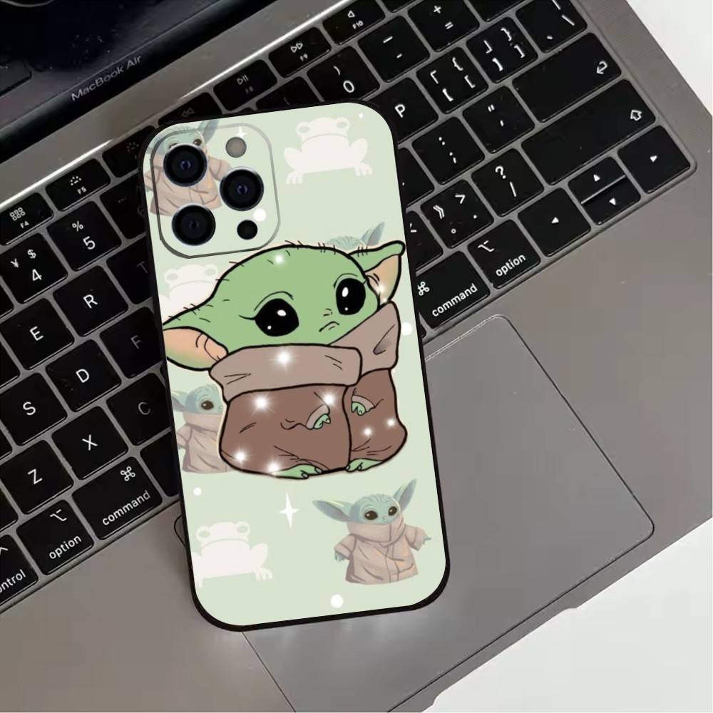 Cute cartoon Baby Y-Yoda Phone Case For iPhone17,16,15,14,13,12,11 Plus,Pro Max Soft Black Cover