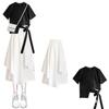 Trendy Two-Piece Summer Set: Women's Short Sleeve T-Shirt + White Skirt for 2026