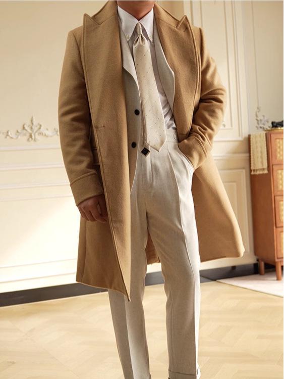 Мужской двубортный шерстяной кейп-пальто Chester от Ruishen Apparel XL