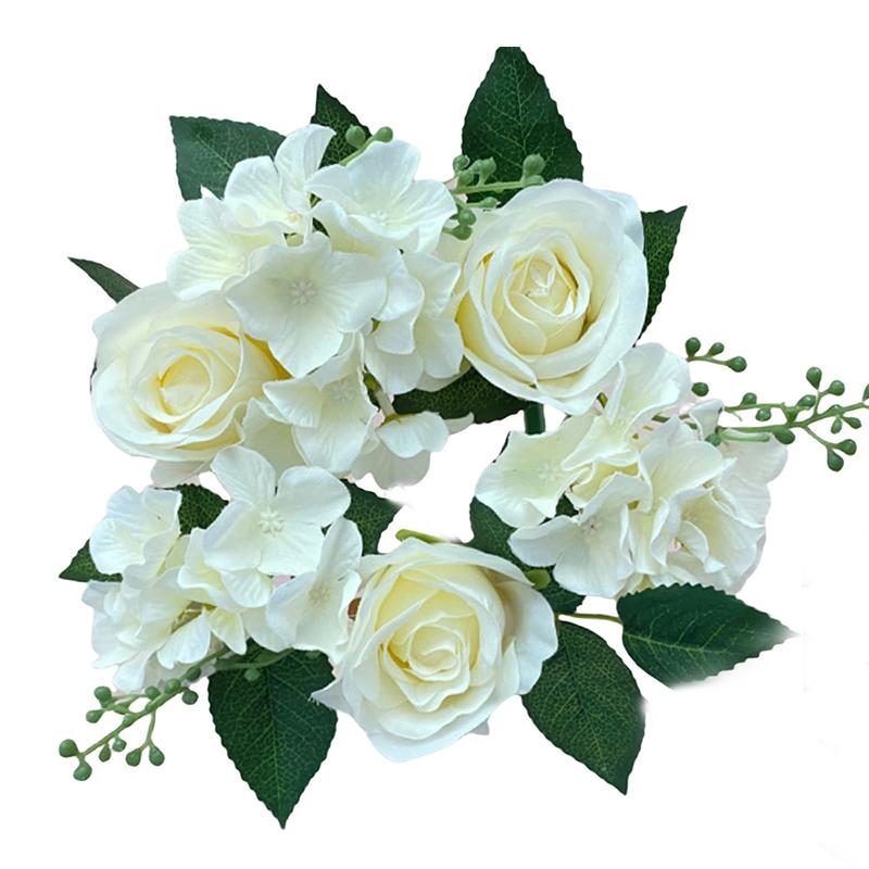 

1PC Candle Ring Dining Table Decoration Christmas Mini Wreath Festive Plastic Wreath Candle Wreath Tabletop Home Decor