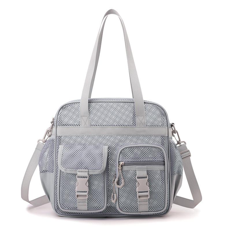 Polyester Hollow Out Beach Bag With Breathable Mesh For Travel And Leisure Use