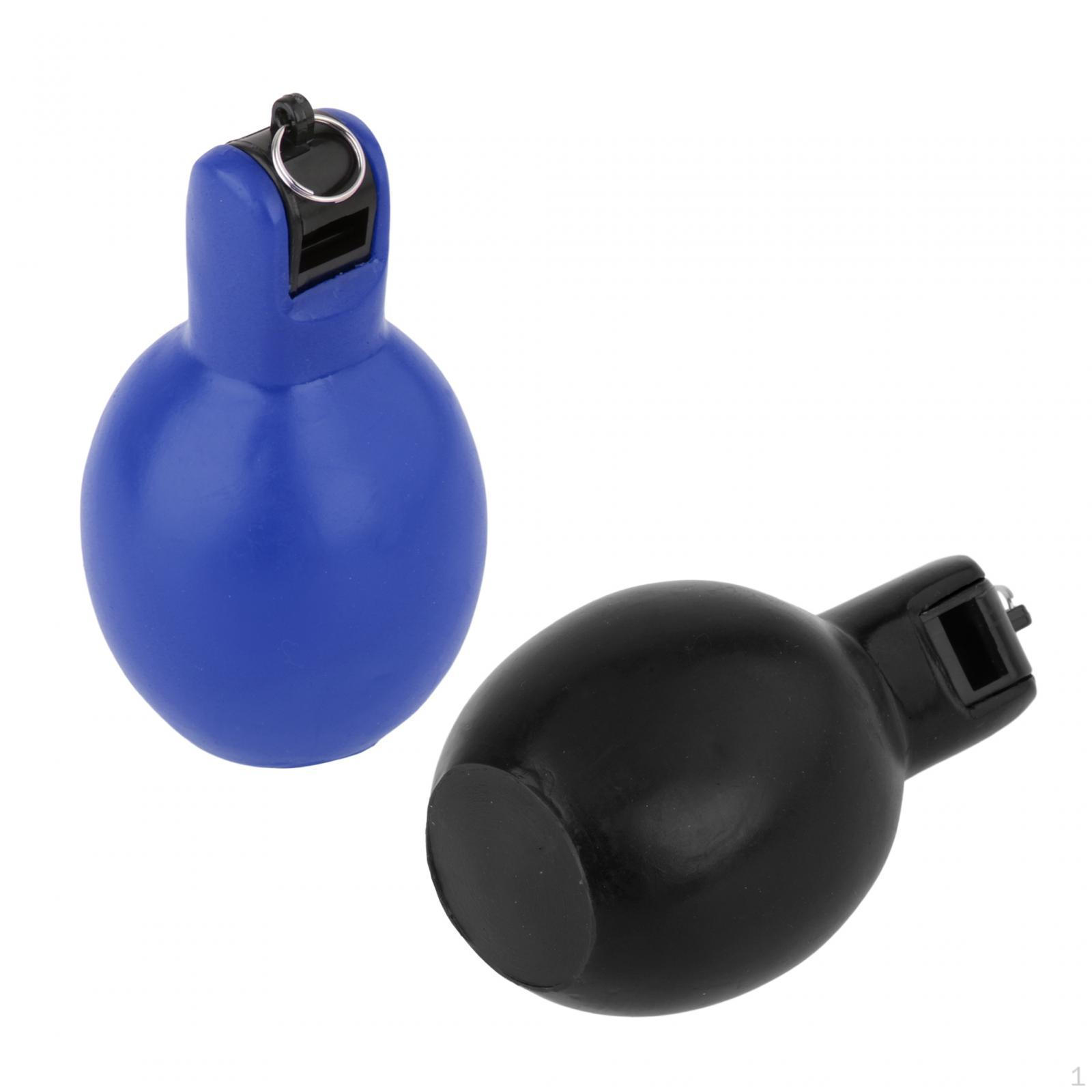2 Pack Hand Squeeze , Sports Whistle, Loud Sound, Portable Trainer Whistle for Black and Blue