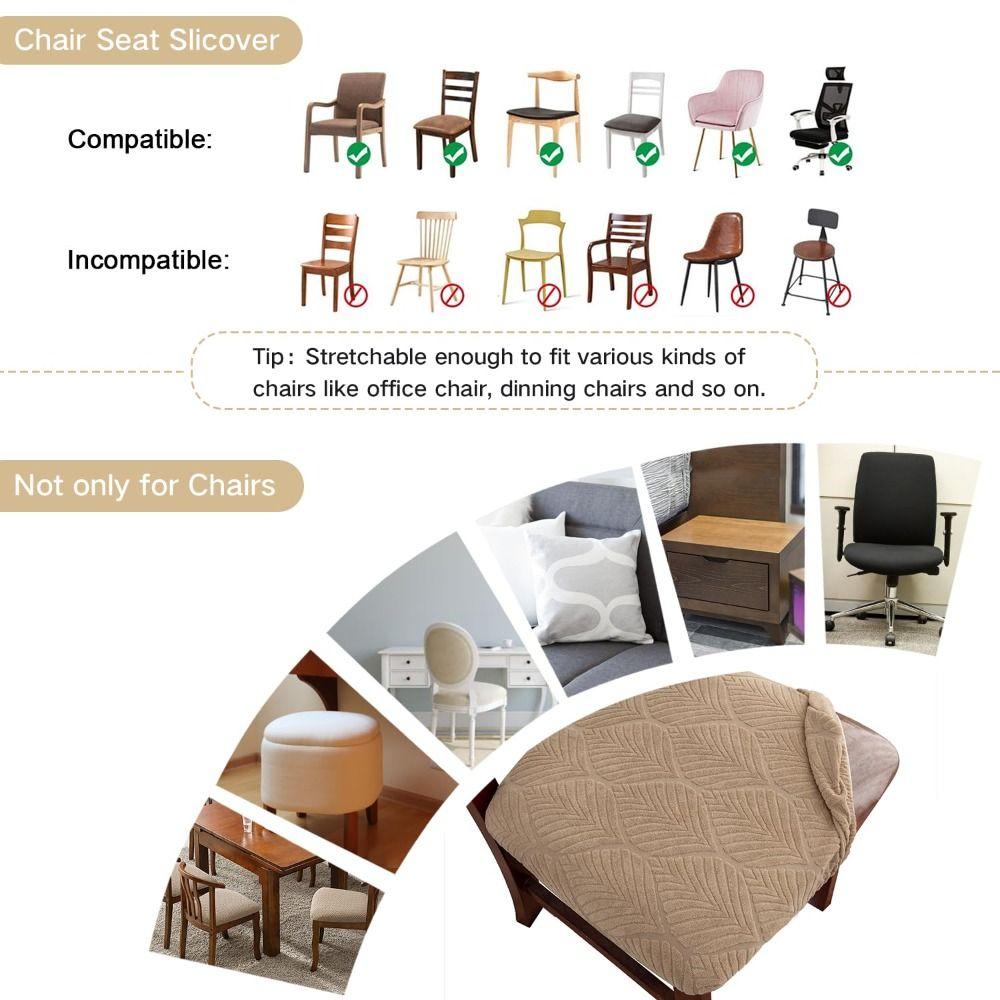 Stain Resistant Dining Chair Covers Waterproof Oil-proof Seat Protector Pet Claw Resistant Scratch Resistant