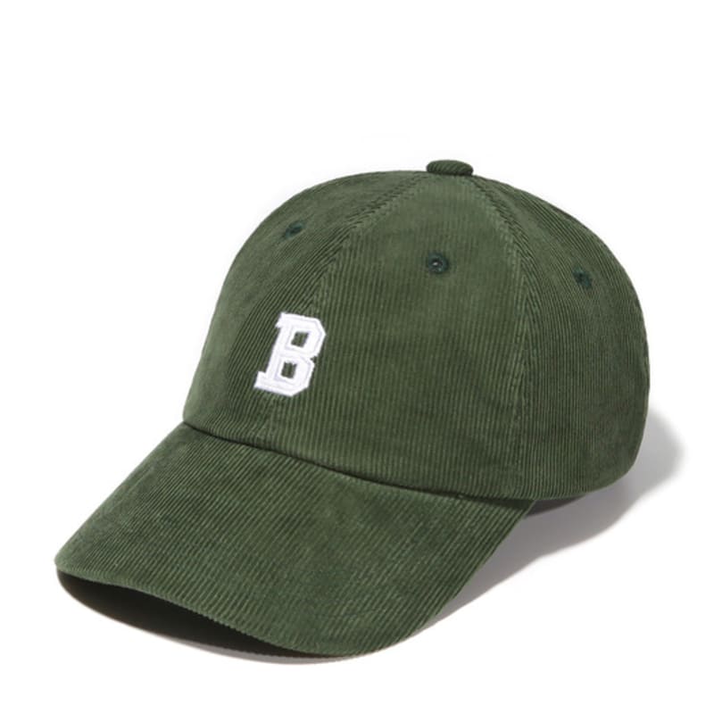 BUTDEEP Corduroy Bee Logo Curve Cap - Green