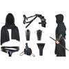 Medieval Costume Set for Men Includes Faux Leather Belt Shoulder Armors Bracers and Shawl Scarf for LARP and Festivals