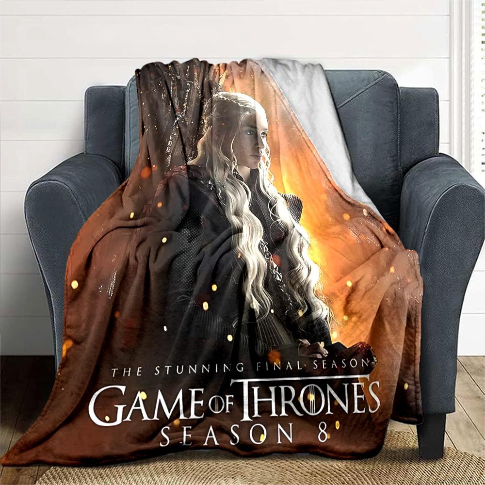 1pc Game of Thrones Season 8 Flannel Blanket Soft Warm Throw for Home, Office, Travel, All-Season Cozy Bedding GiftL1021