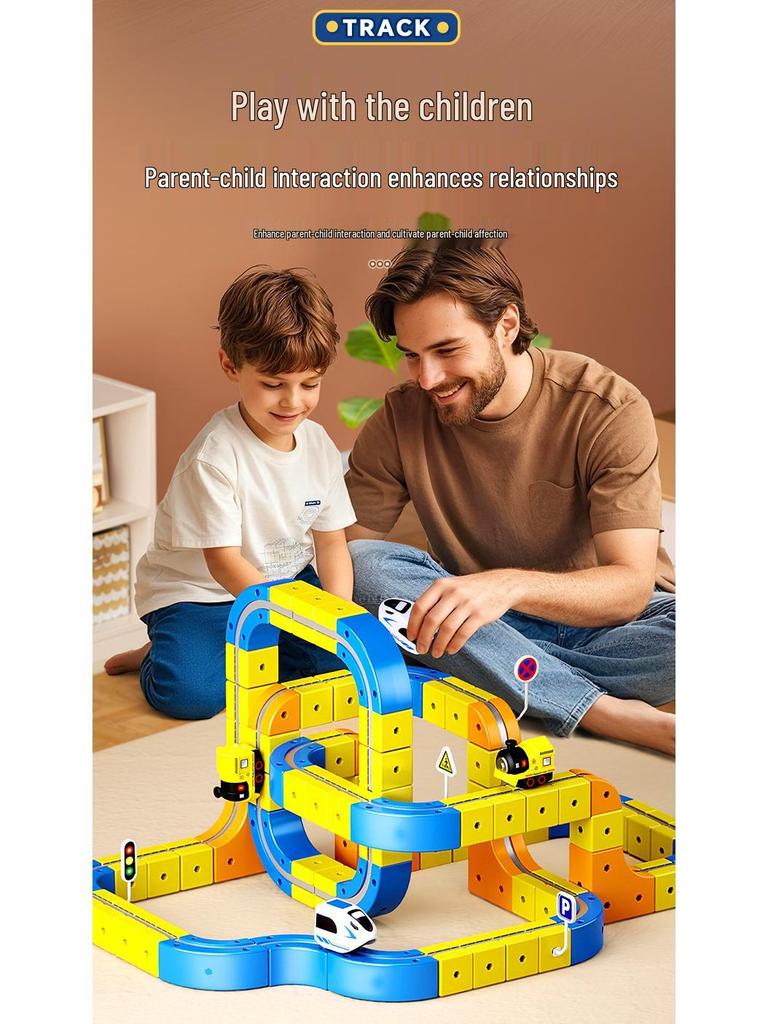 International Children's Educational Magnetic Building Blocks High-speed Rail Toy Train.