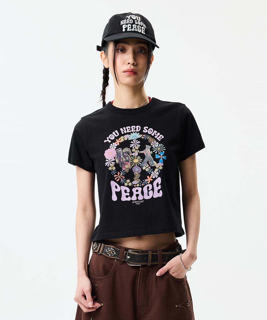 CRITIC You Need Some Peace T-Shirts(For Woman) Black