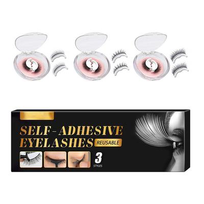 3 Pair Self Adhesive False Eyelashes Without Glue Boxed Artificial Eyelashes Reusable False Lashes Eyelashes with