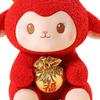 Lunar New Year Decoration Lucky Bag Sheep Plush Toy, Chinese Zodiac Festive Holiday Ornament Lamb Doll, Red Fluffy Mascot for Spring Festival,