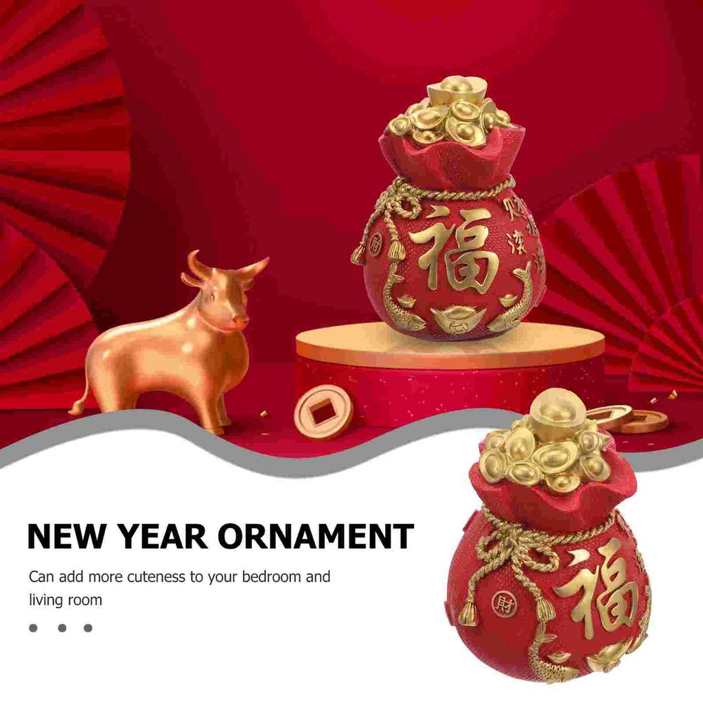 Sparschwein Münze Neuer Chinesischer Stil Festival Glas Zum Öffnen Zerbrechen Jahr Rot Schreibtisch Geld