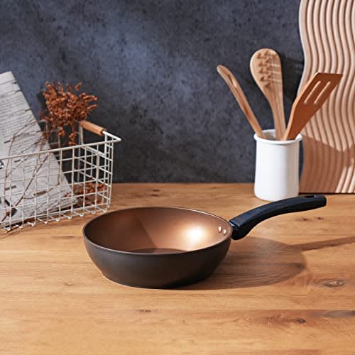 Visions Deep Frying Pan, 24cm, Induction Compatible, Black, Gold Coating, CP-1749