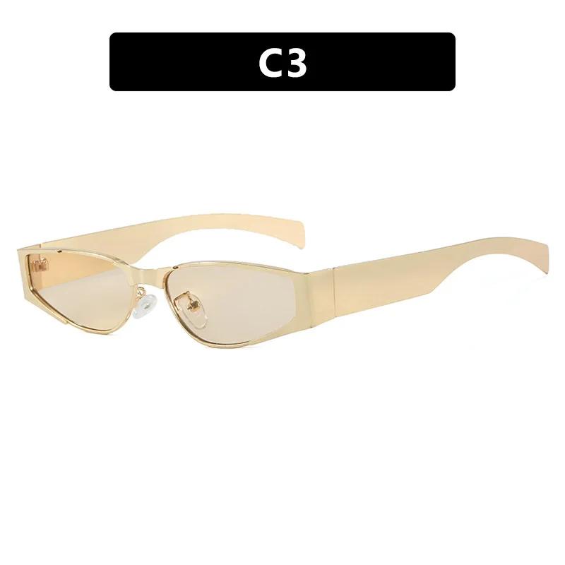 New Vintage Small Frame Cat Eye Sunglasses Women For Men Luxury Brand Designer Sun Glasses Punk Popular Outdoor Metal Shades