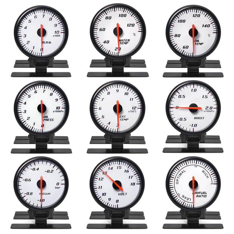 60MM Car Water Temperature Gauge 20-130 Celsius With Water Temp Sensor 10mm Tachometer Boost Voltmeter Vacuum Oil Press Gauge