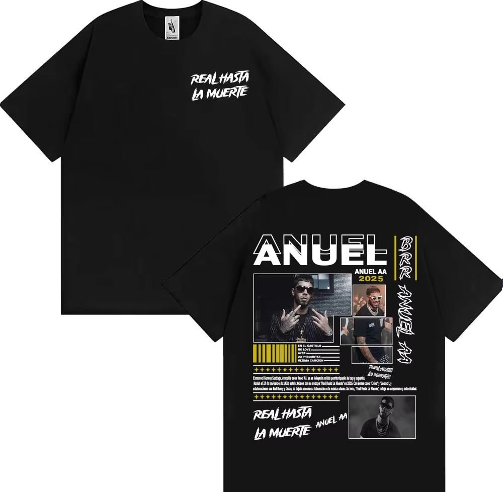 

Anuel AA Real Hasta La Muerte Tour T Shirt Men Casual Cotton High Quality Tshirts Fashion Vintage Tshirt 2026 Springsummer XL