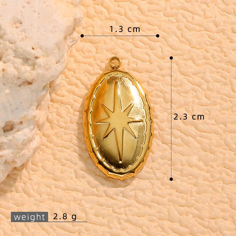 Cross Personality Style Stainless Steel Eight-Pointed Star Necklace Pendant Jewelry Accessory