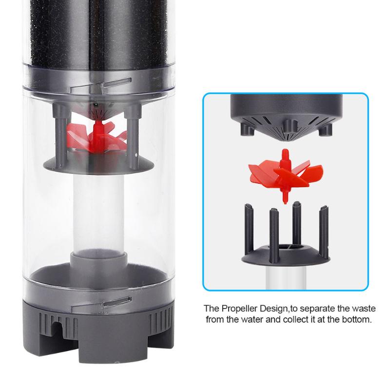 Aquarium Fish Excrement Collector Toilet Automatic Filter Cleaning For Fish Tank Bio-Sponges With Media Balls Oxygen Increasing