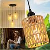3 Light Farmhouse Pendant Lamp with Hand Woven Natural Rattan Shade  Industrial Kitchen Island Ceiling Light Fixture with E26 Base  Adjustable Height