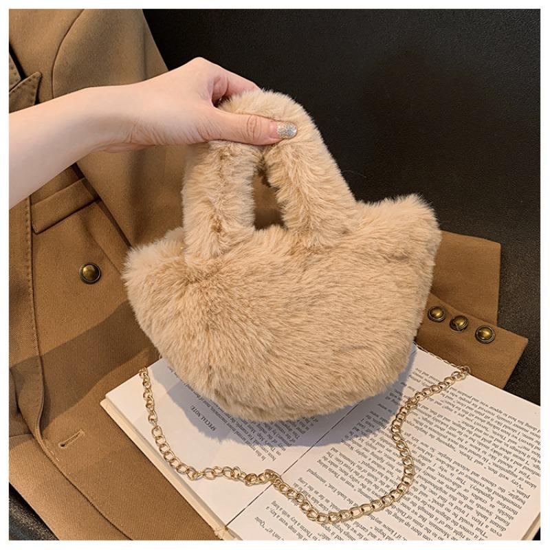 Women's Plush Handbag Autumn New Fashion Fluffy Shoulder Bag Versatile Niche Chain Messenger Women's Bag