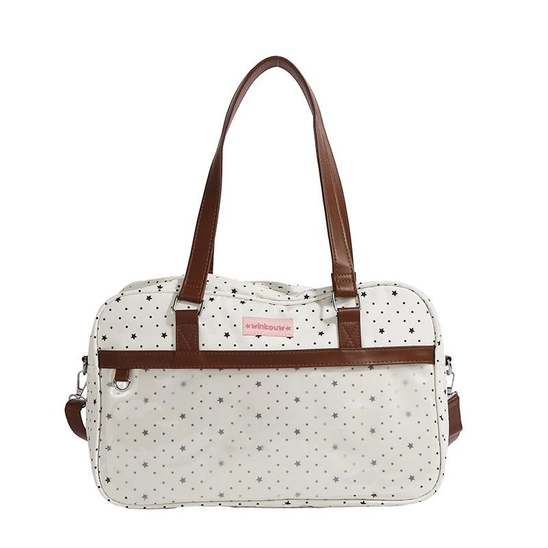 New Cute Large Capacity Lace Ita Bag Lolita Girls Transparent Pocket Y2k DIY Badge Display Shoulder Bag Casual Polka Dot Handbag