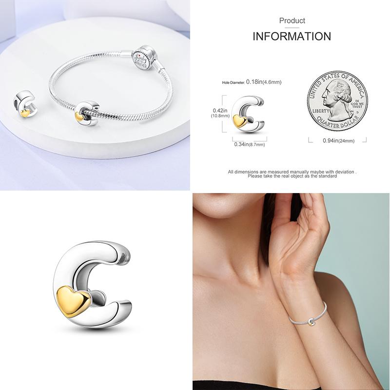Neuer 26 A-Z Alphabet-Bead S925 Sterlingsilber Herz LOVE Buchstaben-Charm Passend für Original Armband Armreif CZ Zirkonia Bead Schmuck